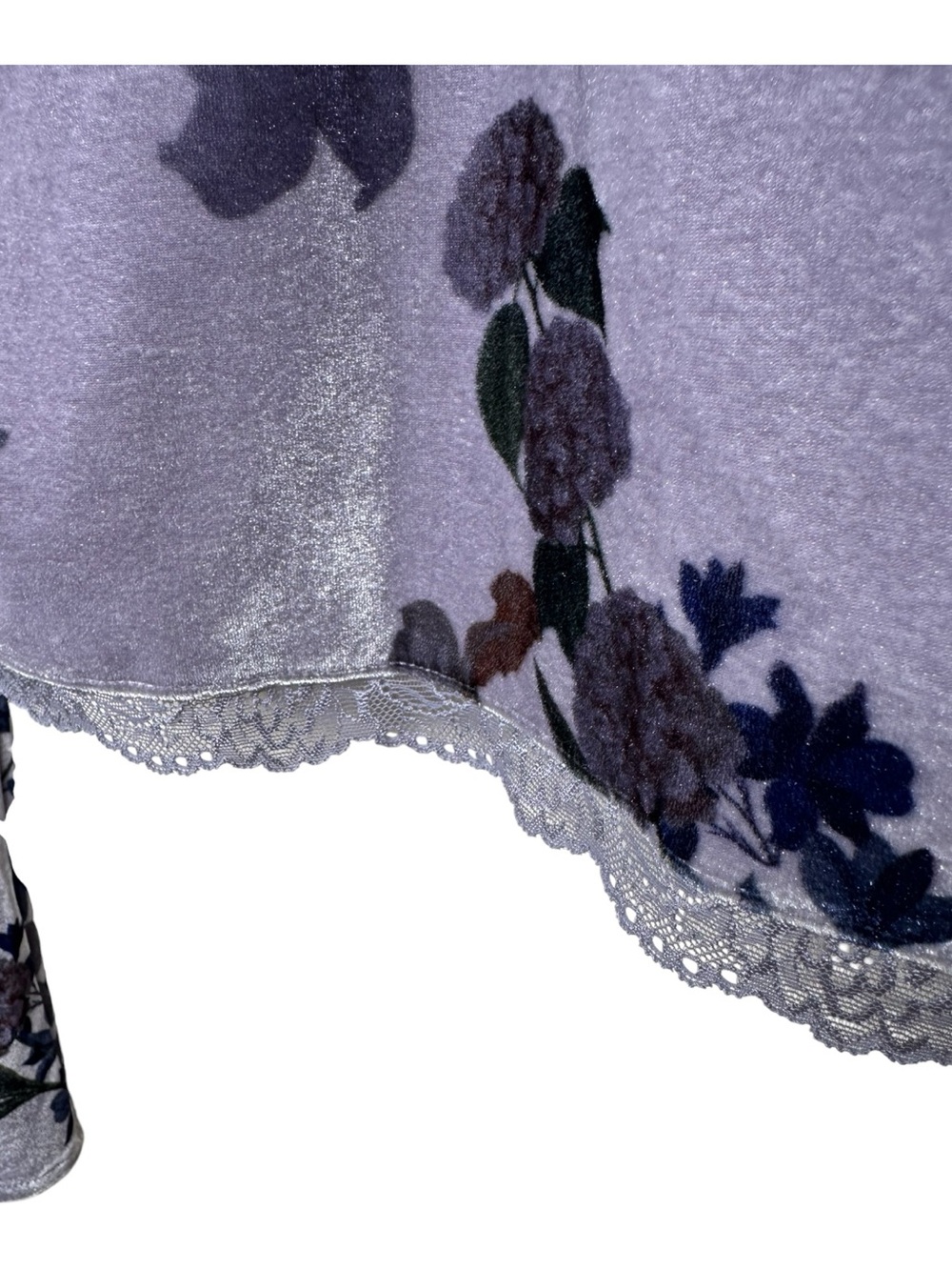 Anthropologie Floral Velvet Cropped Top Lace Trim Size Medium Fairy Romantic - Picture 6 of 12